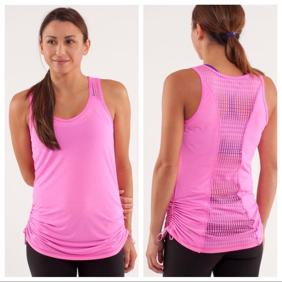 lululemon athletica Tops - Lululemon Run-Tie and Fly Tank Pow Pink Light Sz 2